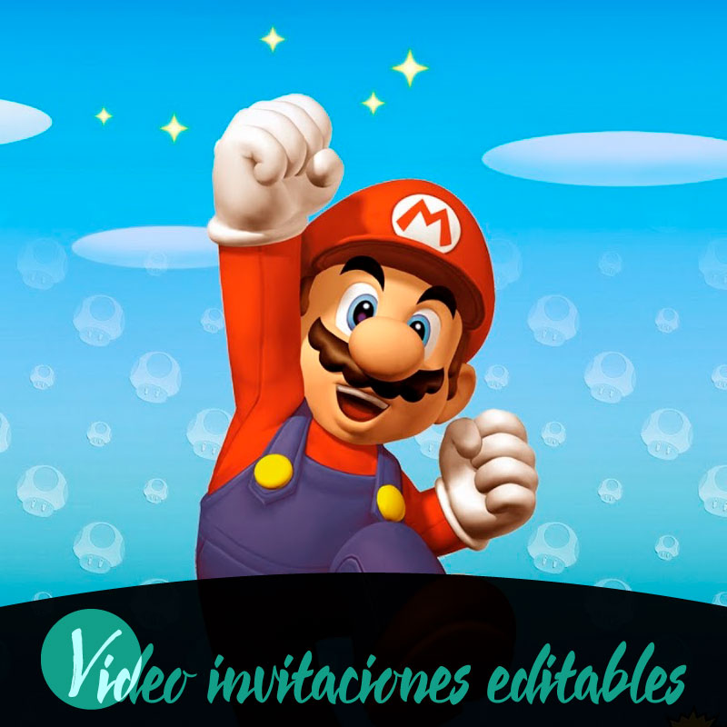 ▷ Digital Invitation Mario Bros Video Game Party, FREE